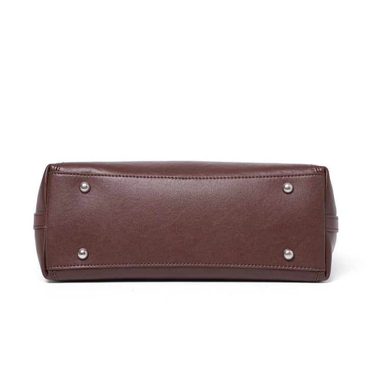 The Heritage Boston Genuine Leather Bag - Classic Top-Handle Bowling Tote