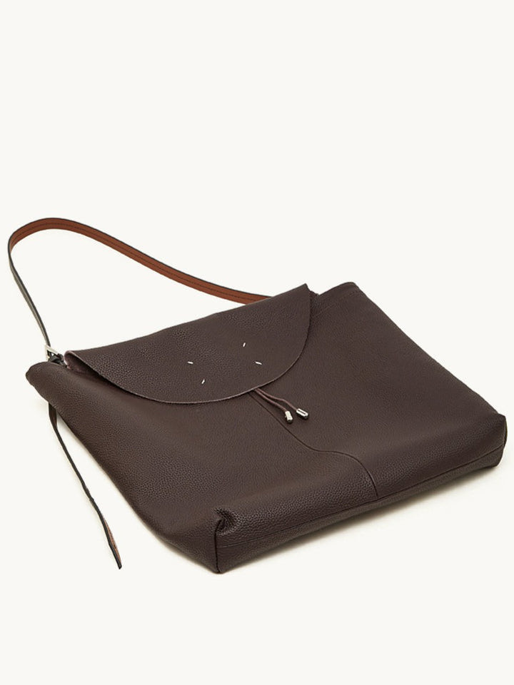 The Nocturne Flow Genuine Leather Tote Bag with Adjustable Strap & Detachable Pouch