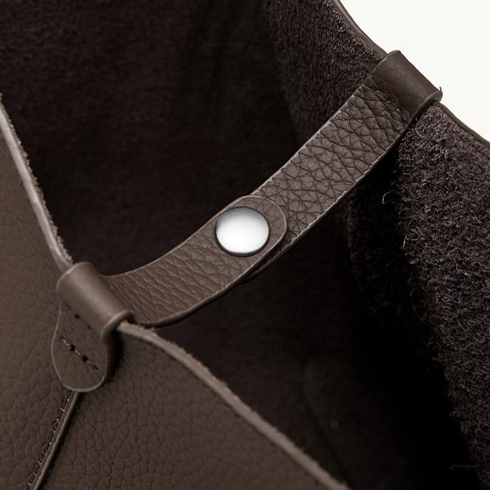 The Ethereal V-Cut Genuine Leather Bag | Minimalist Pebbled Hobo Tote