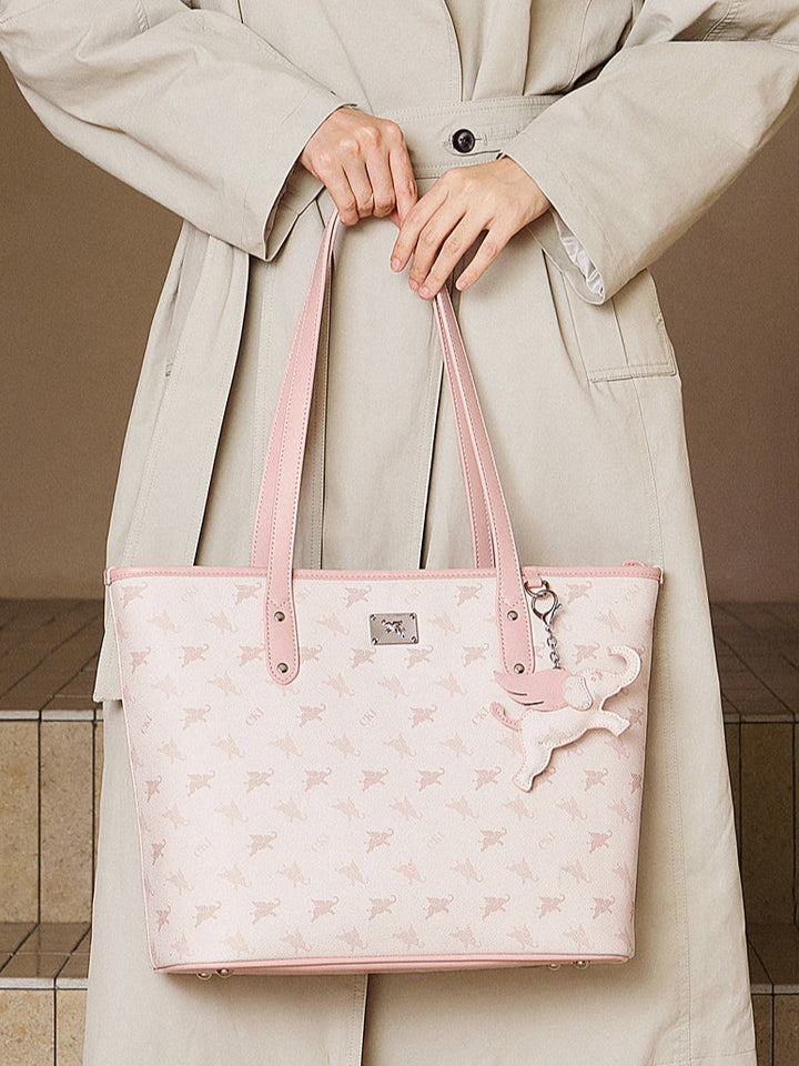Luxury Large Vintage Monogram Flying Elephant Tote Shoulder Handbag