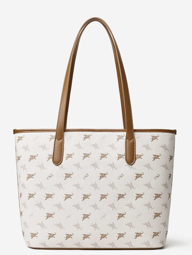 Luxury Large Vintage Monogram Flying Elephant Tote Shoulder Handbag