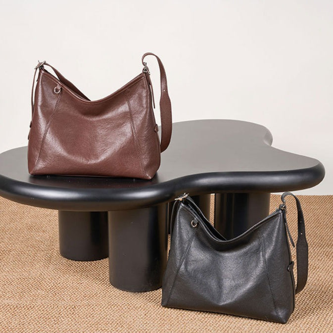 The Heritage Boston Genuine Leather Bag - Classic Top-Handle Bowling Tote