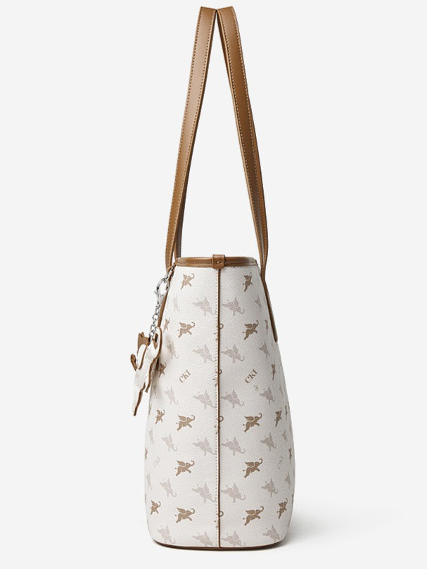 Luxury Large Vintage Monogram Flying Elephant Tote Shoulder Handbag