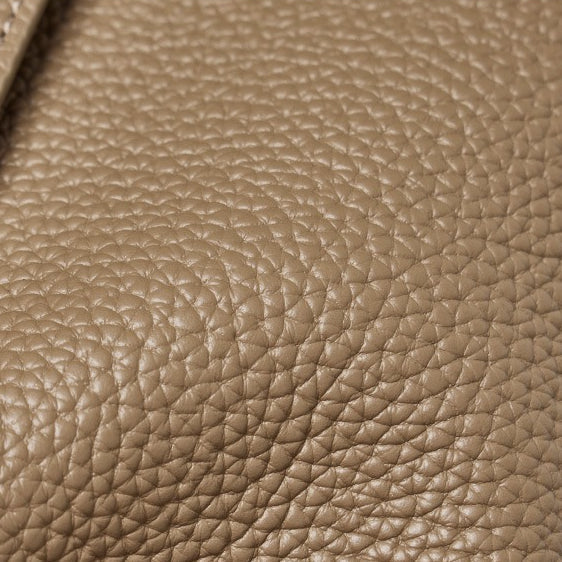 The Lychee Grain Genuine Leather Flap Crossbody Bag with Adjustable Strap