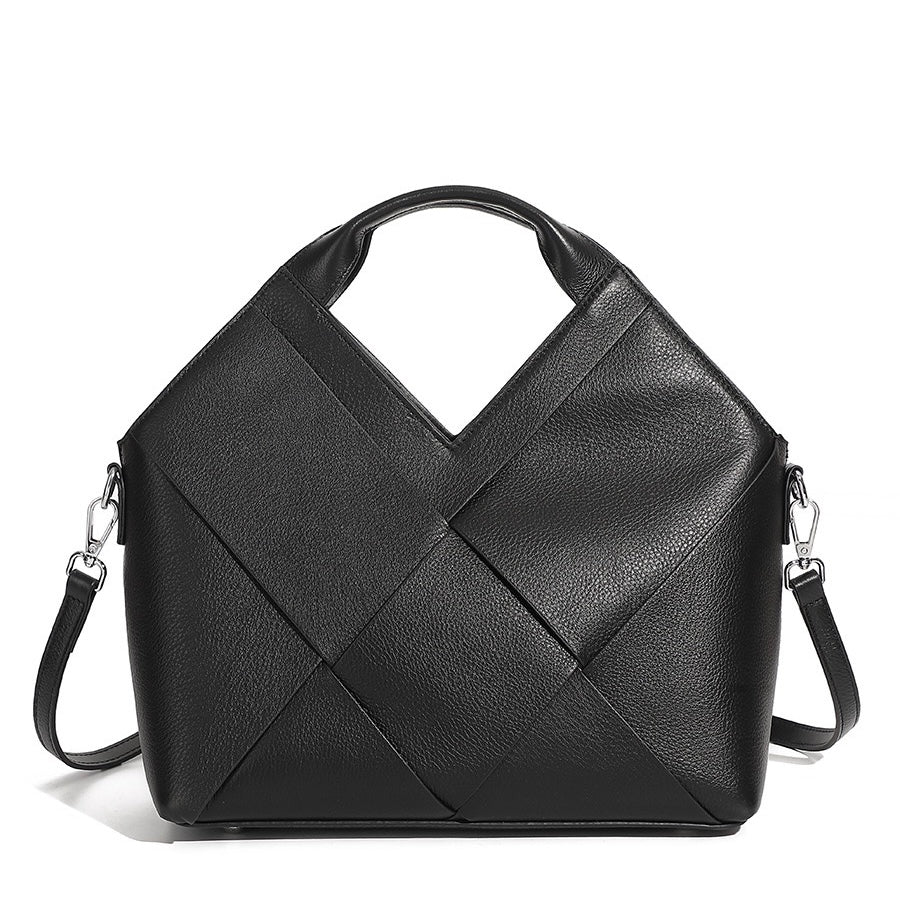 Women's Genuine Leather Woven Handbag