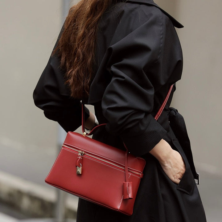 Women's Genuine Leather Crossbody Bucket Bag