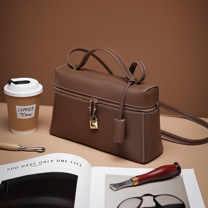 Women's Genuine Leather Crossbody Bucket Bag