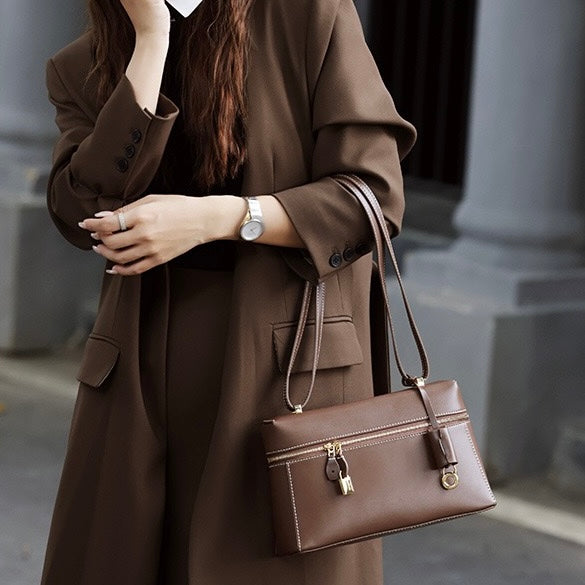 Women's Genuine Leather Crossbody Bucket Bag