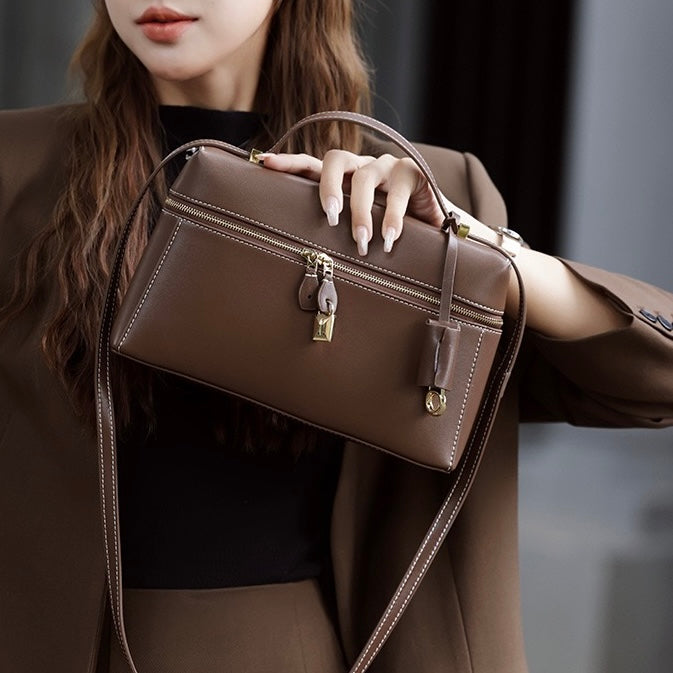 Women's Genuine Leather Crossbody Bucket Bag