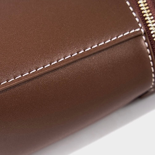 Women's Genuine Leather Crossbody Bucket Bag