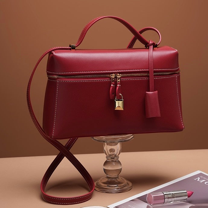 Women's Genuine Leather Crossbody Bucket Bag