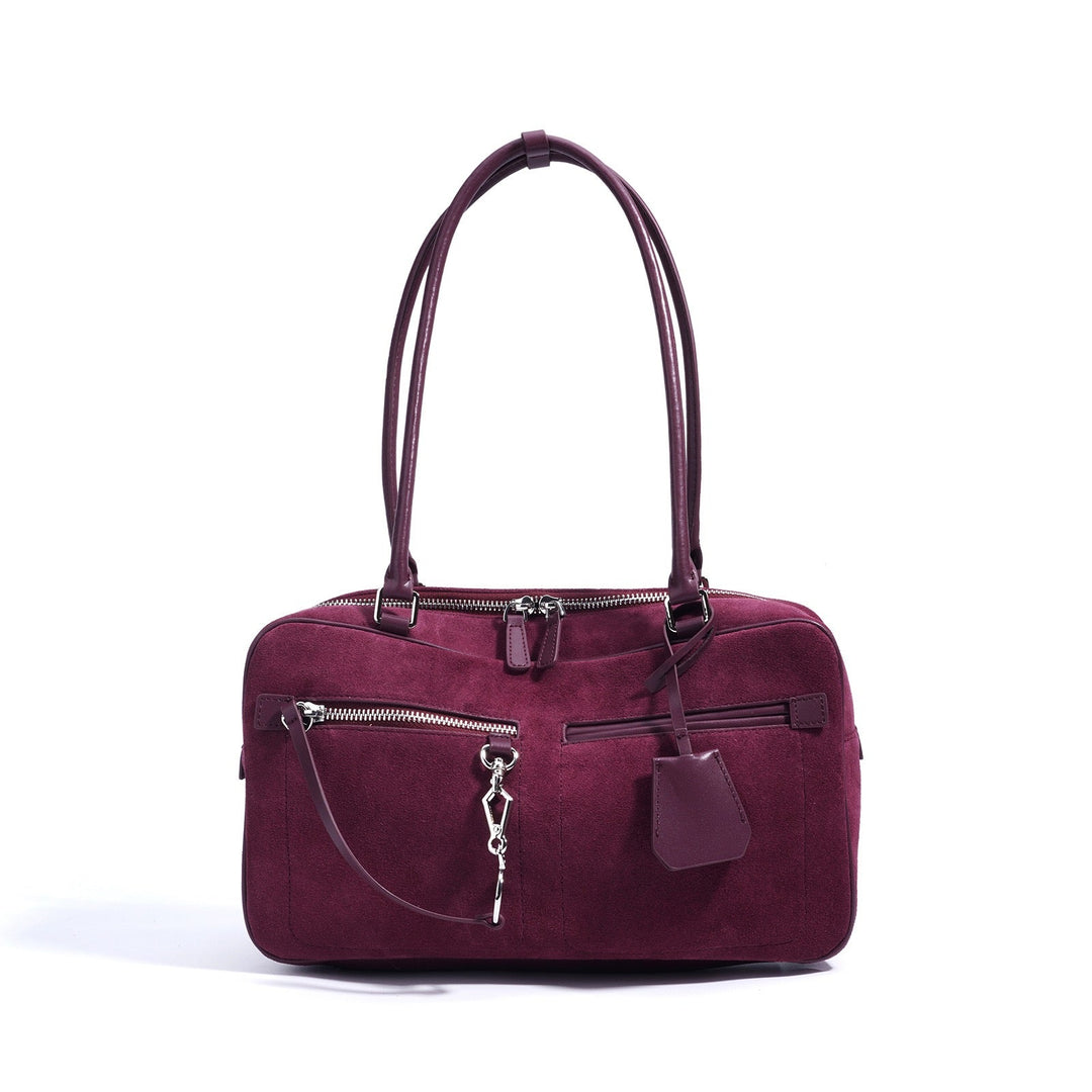 Women’s Matte Leather Pillow Shoulder Bag – Vintage Tote for Daily Commute