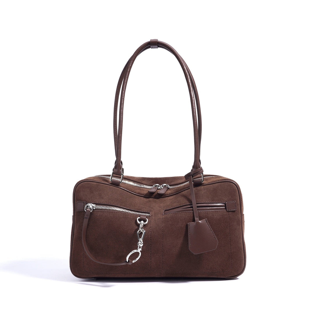 Women’s Matte Leather Pillow Shoulder Bag – Vintage Tote for Daily Commute
