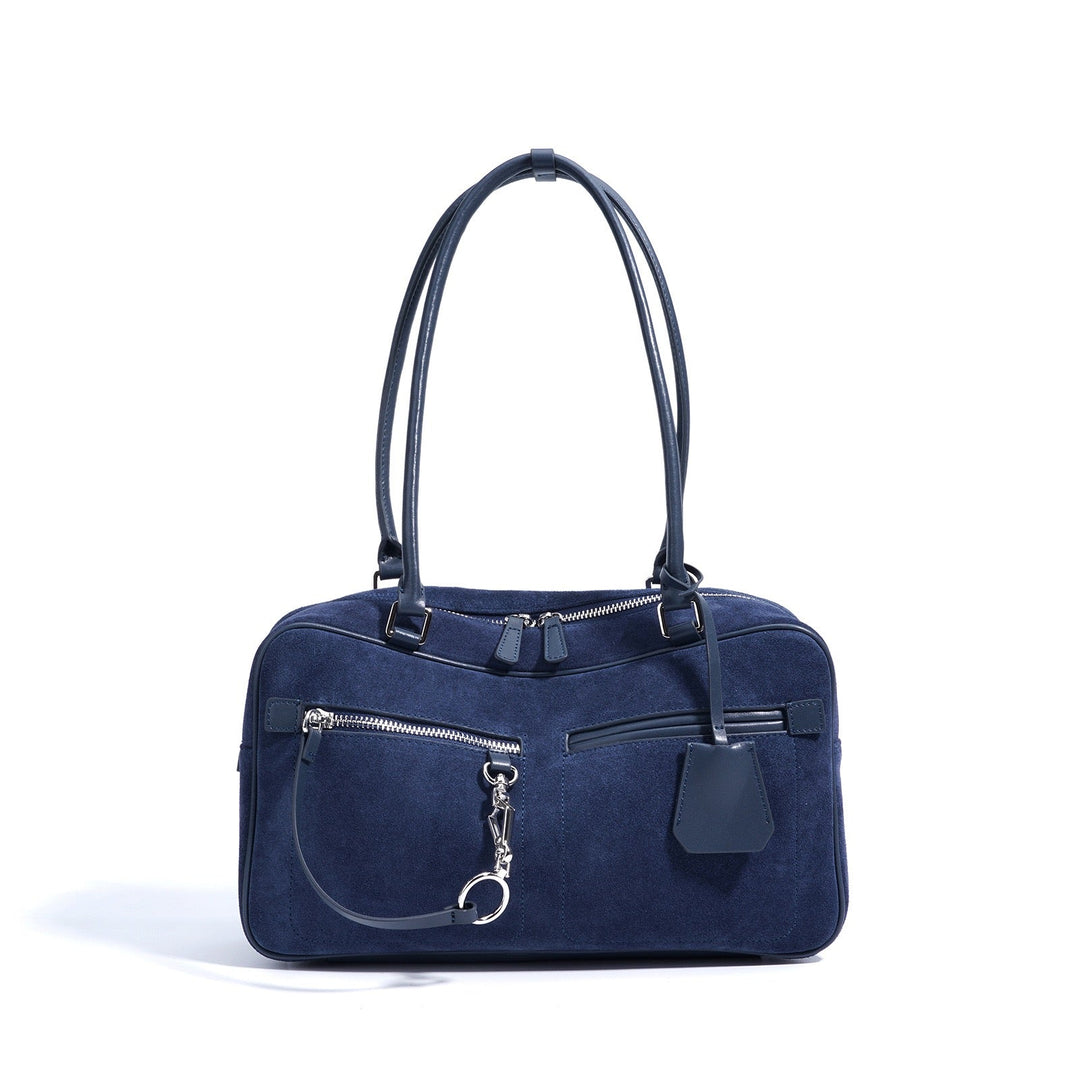 Women’s Matte Leather Pillow Shoulder Bag – Vintage Tote for Daily Commute