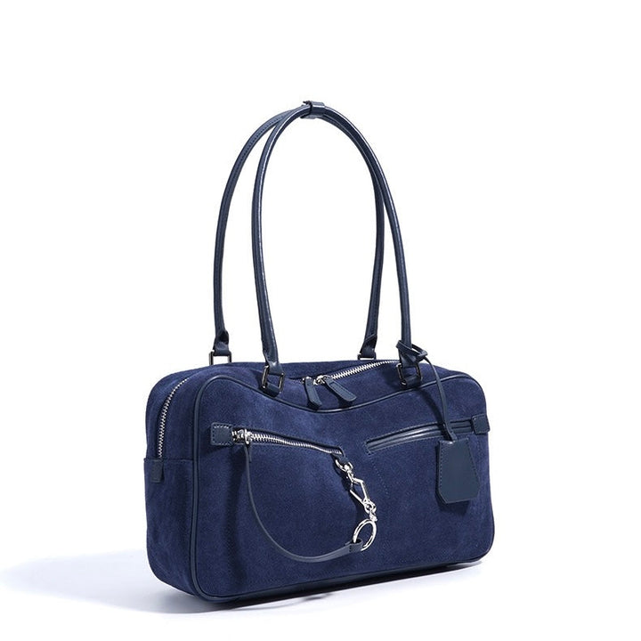 Women’s Matte Leather Pillow Shoulder Bag – Vintage Tote for Daily Commute