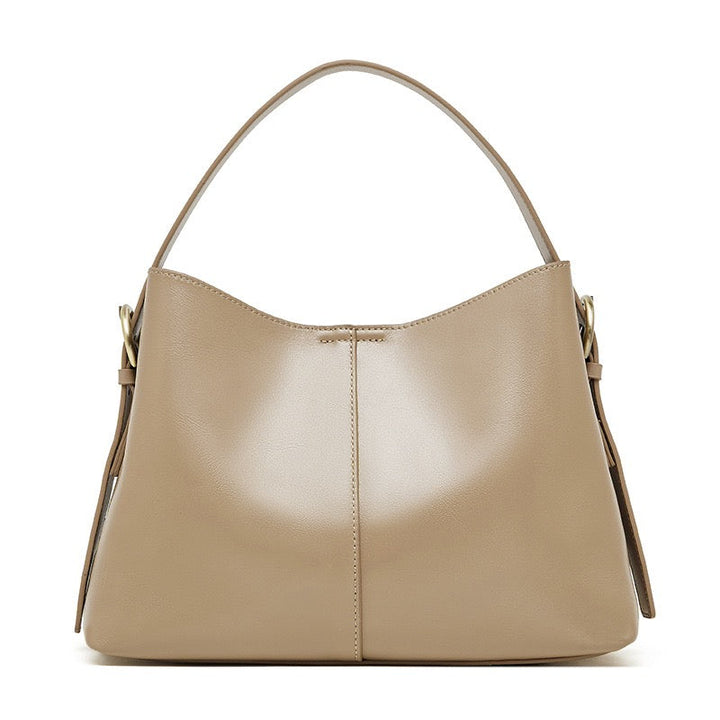 Women’s Genuine Leather Large Tote Shoulder Bag – Vegetable-Tanned Commuter Crossbody