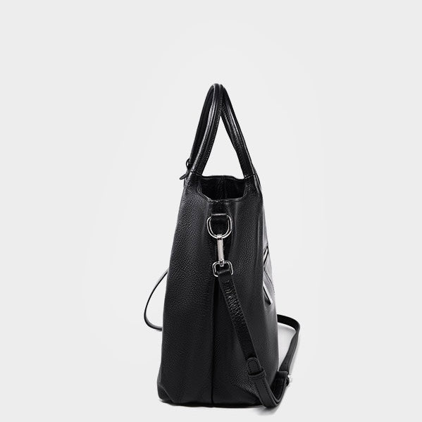 Women’s Genuine Leather Large Capacity Tote Shoulder Bag – Elegant Commuter Style