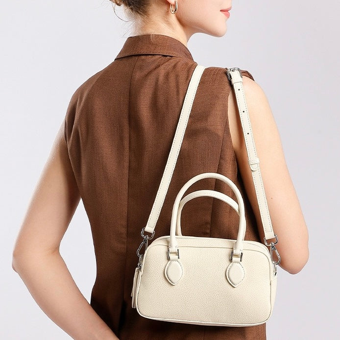 Women's Genuine Leather Premium Sense Handheld Boston Bag