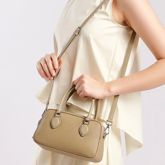Women's Genuine Leather Premium Sense Handheld Boston Bag