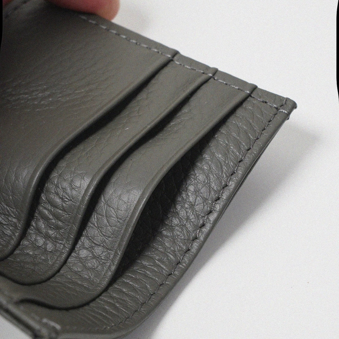 Full-Grain Leather Ultra-Thin Compact Card Case (Multi-Card Slots)