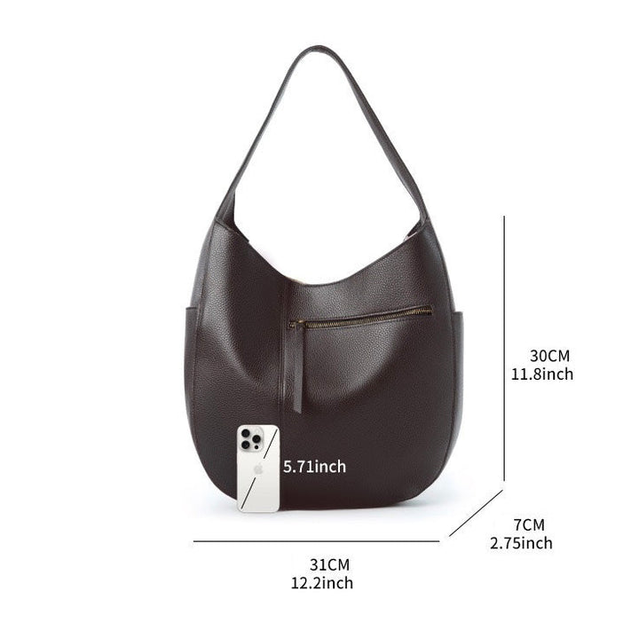 Women's Top Grain Leather Simple Large Capacity Tote Bag