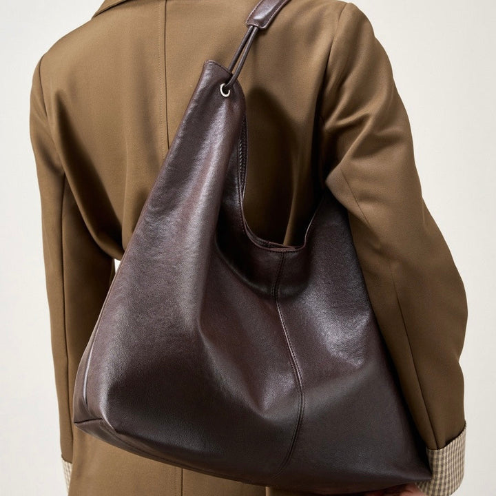 Large Capacity Minimalist Premium Genuine Leather Tote Bag
