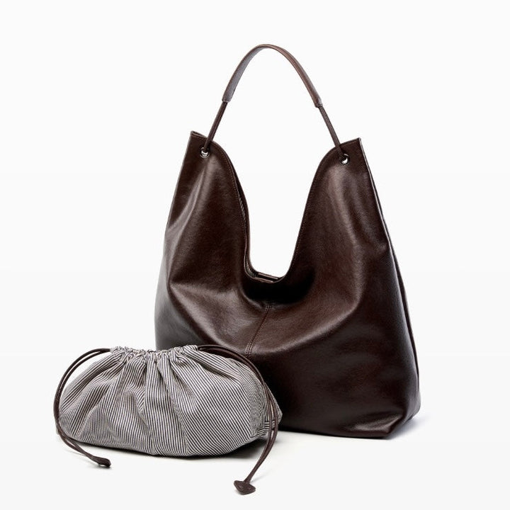 Large Capacity Minimalist Premium Genuine Leather Tote Bag
