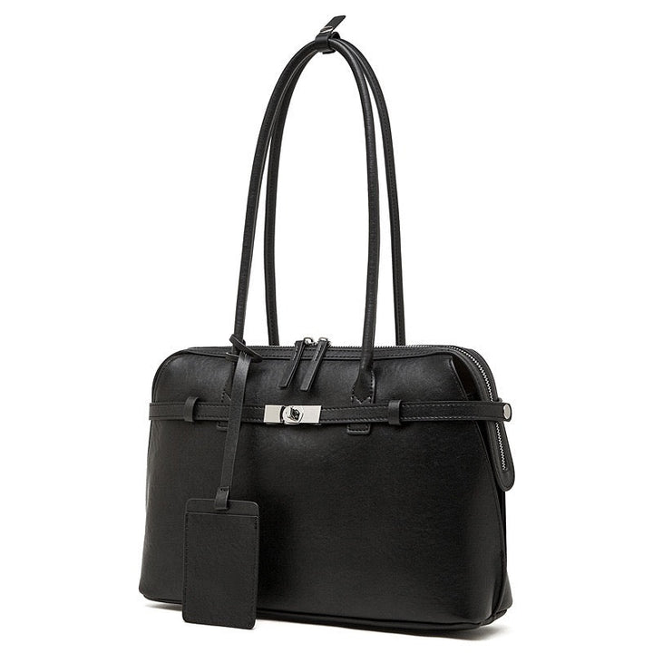 Women's Eclipse Genuine Leather Structured Tote Bag