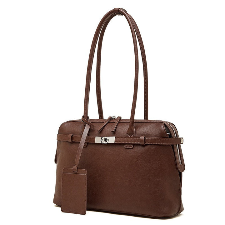 Women's Eclipse Genuine Leather Structured Tote Bag