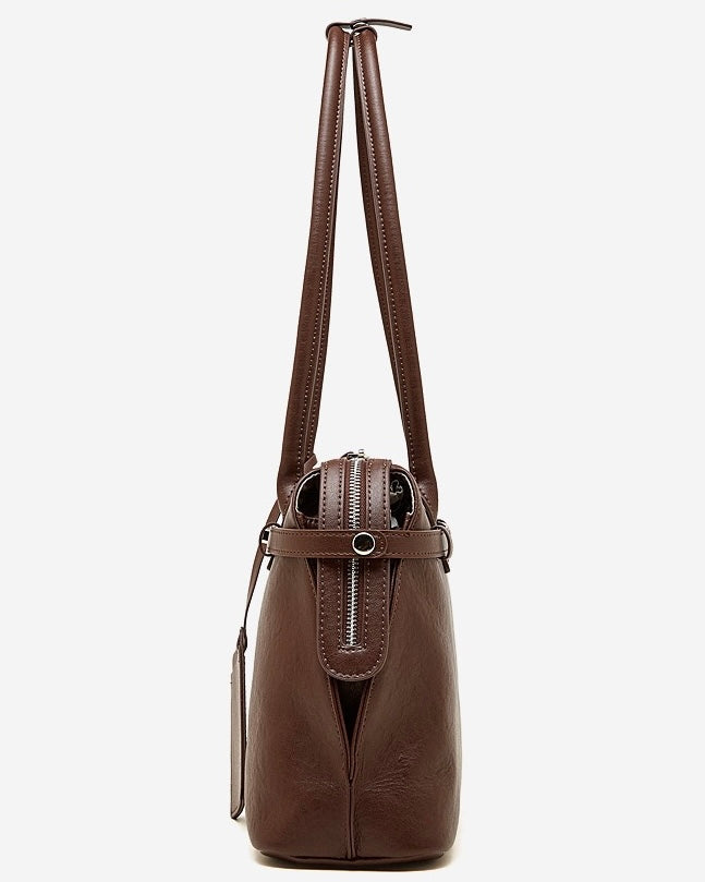 Women's Eclipse Genuine Leather Structured Tote Bag