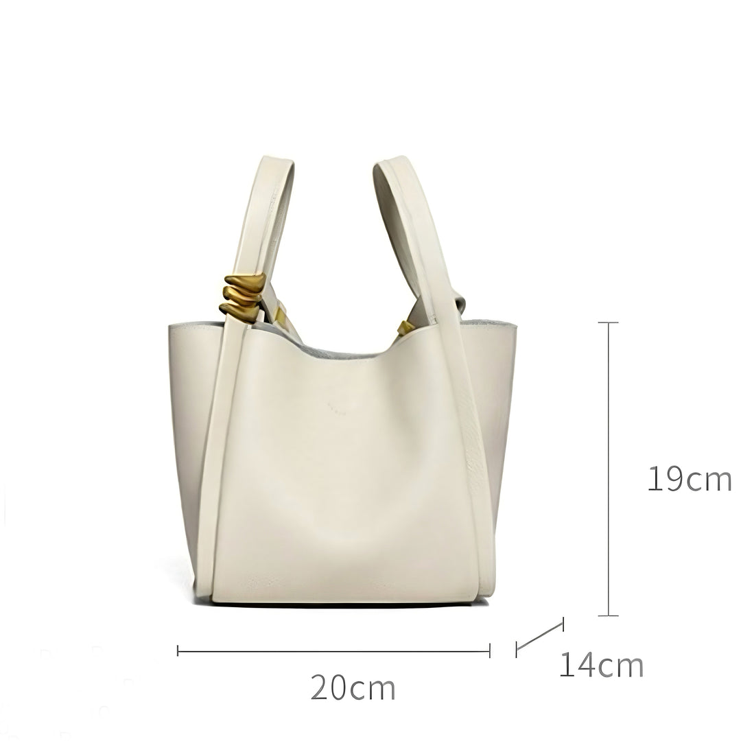 Women's Genuine Leather Mini Picnic Crossbody Bucket Bag