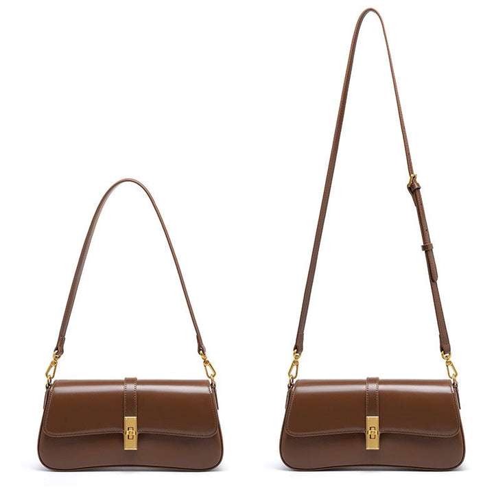 Women’s Genuine Leather Vintage Crossbody Shoulder Baguette Bag