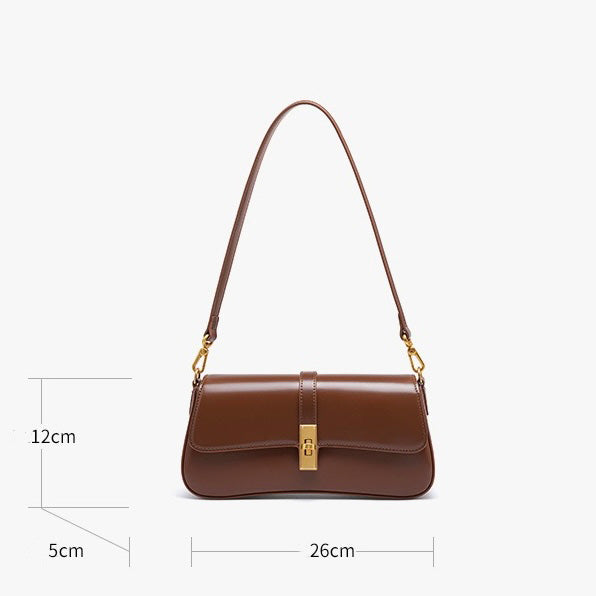 Women’s Genuine Leather Vintage Crossbody Shoulder Baguette Bag