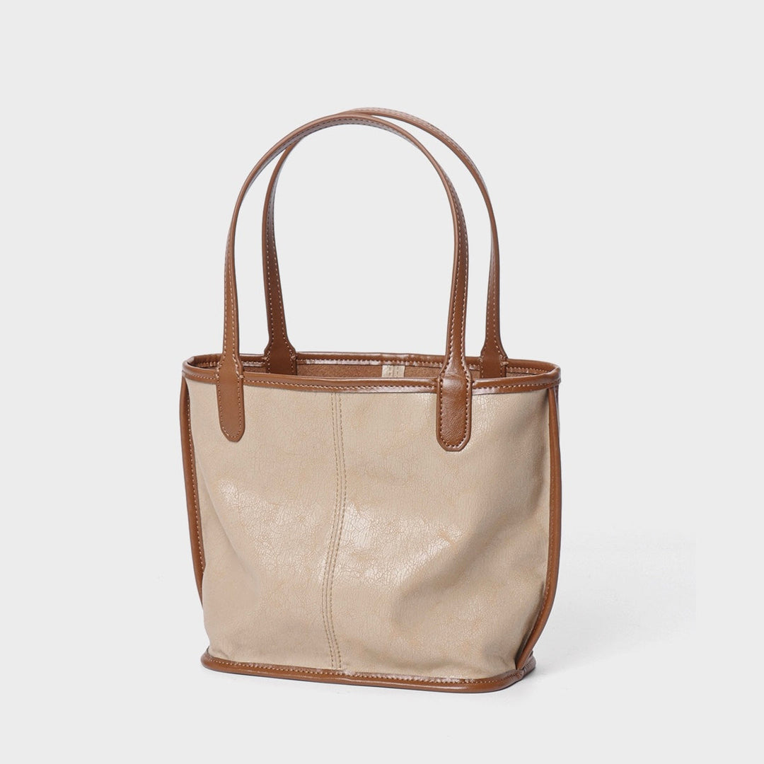Women's Vintage Genuine Leather Tote with Pouch