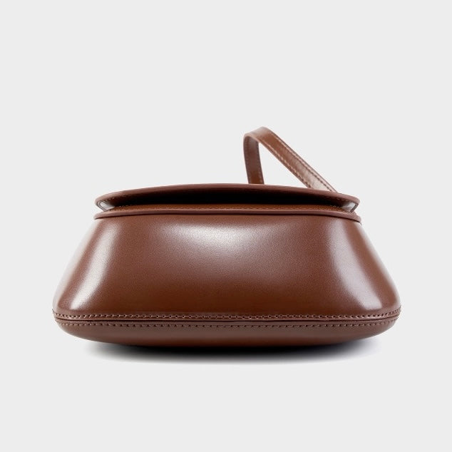 Women’s Genuine Leather Chic Crossbody Saddle Bucket Bag