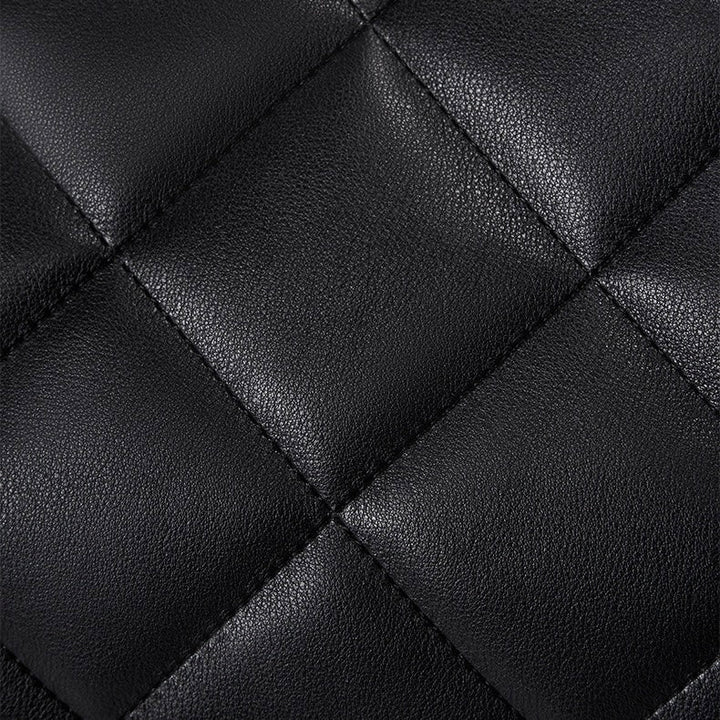 Classic Quilted Genuine Leather Bag - Luxury Chain Strap Tote with Mini Pouch