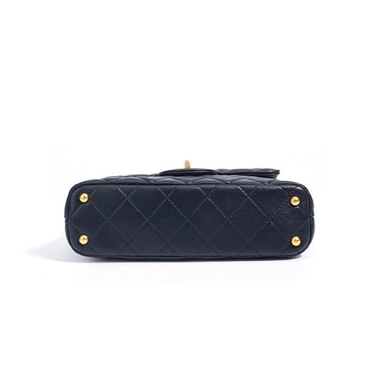 Women's Quilted Check Single Shoulder Crossbody Chain Lock Small Square Bag