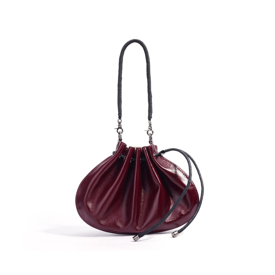 Women's Sheepskin Drawstring Small Handbag Crossbody Bag