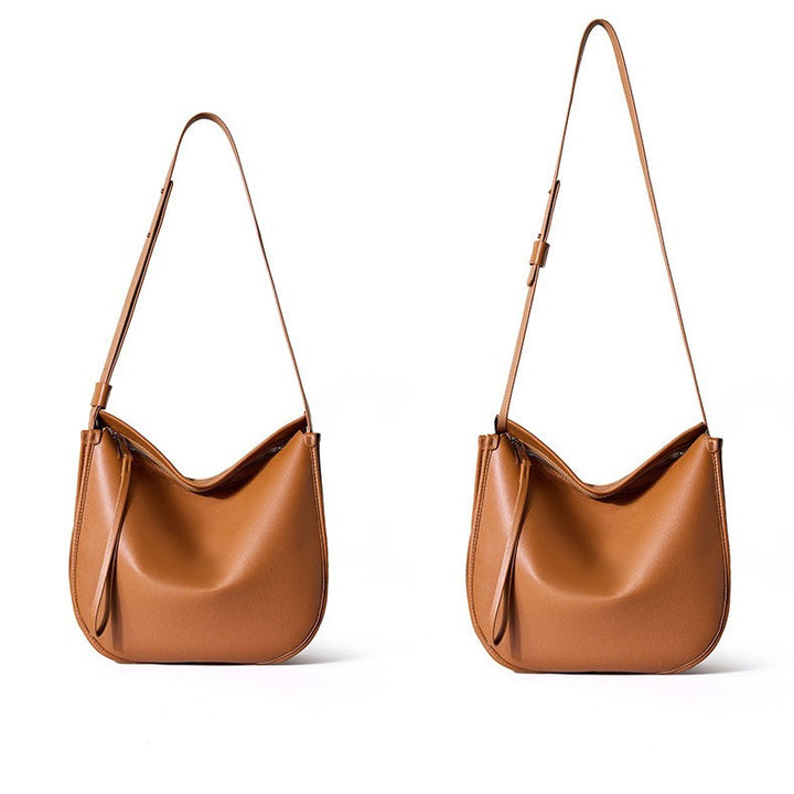 Women’s Genuine Leather Soft Tote Bag in Lazy Chic Style with Large Capacity