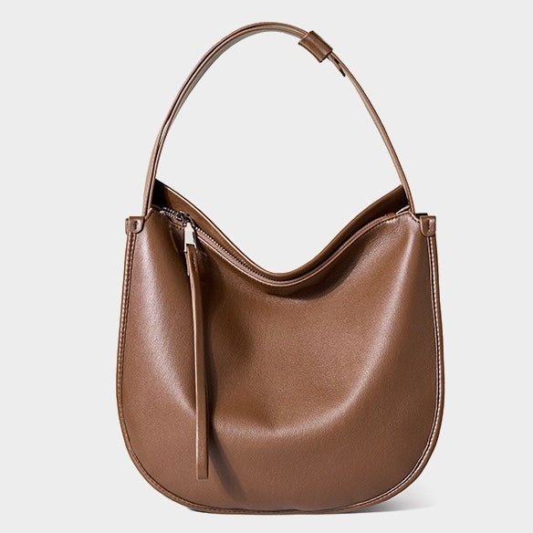 Women’s Genuine Leather Soft Tote Bag in Lazy Chic Style with Large Capacity