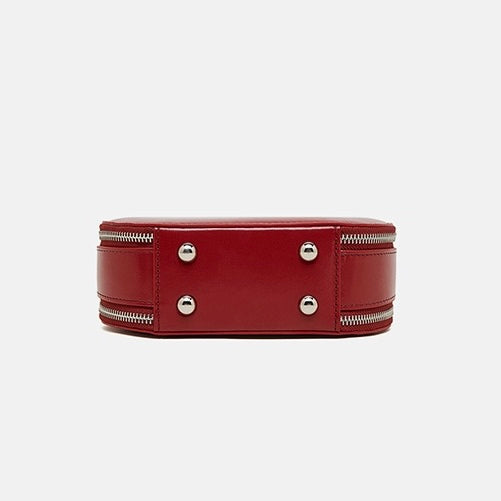 Women's Genuine Leather Unique Apple-Shaped Handbag