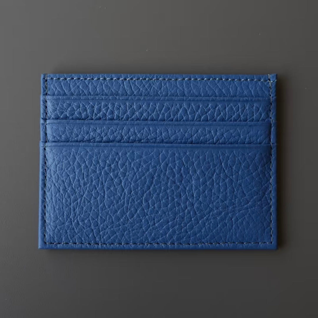 Full-Grain Leather Ultra-Thin Compact Card Case (Multi-Card Slots)