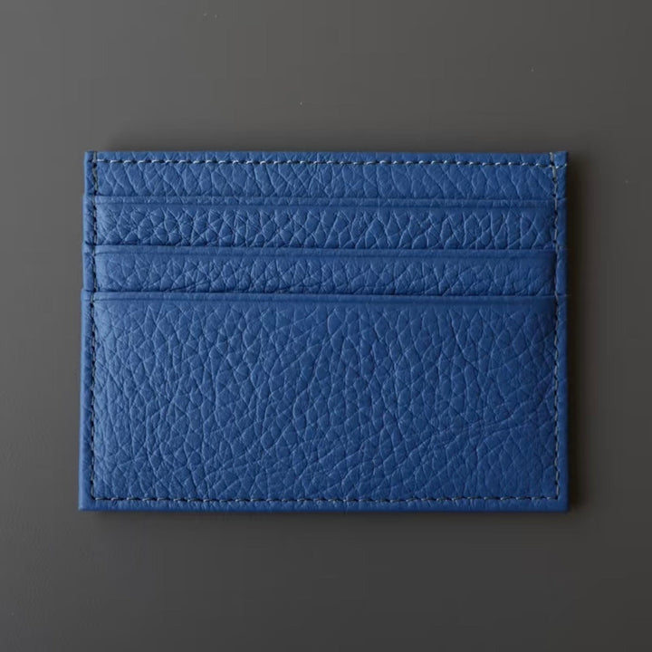 Full-Grain Leather Ultra-Thin Compact Card Case (Multi-Card Slots)