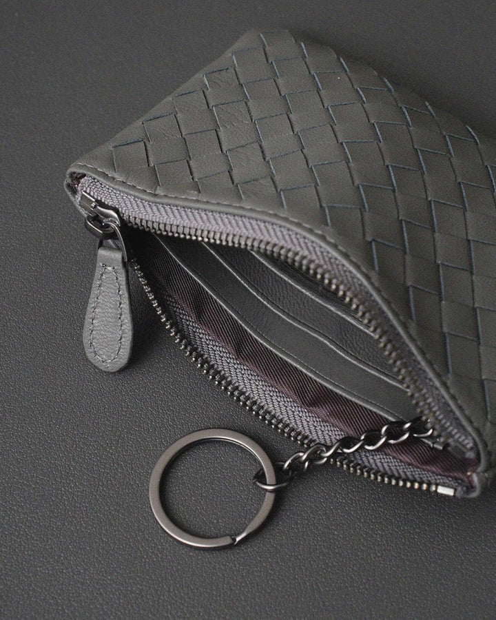 Handwoven Lambskin Key Fob & Card Wallet