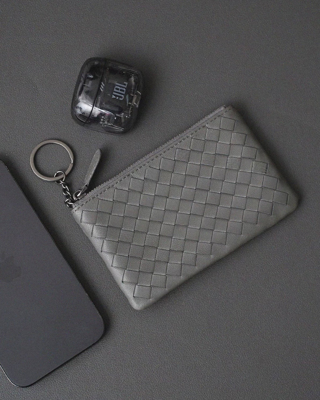 Handwoven Lambskin Key Fob & Card Wallet