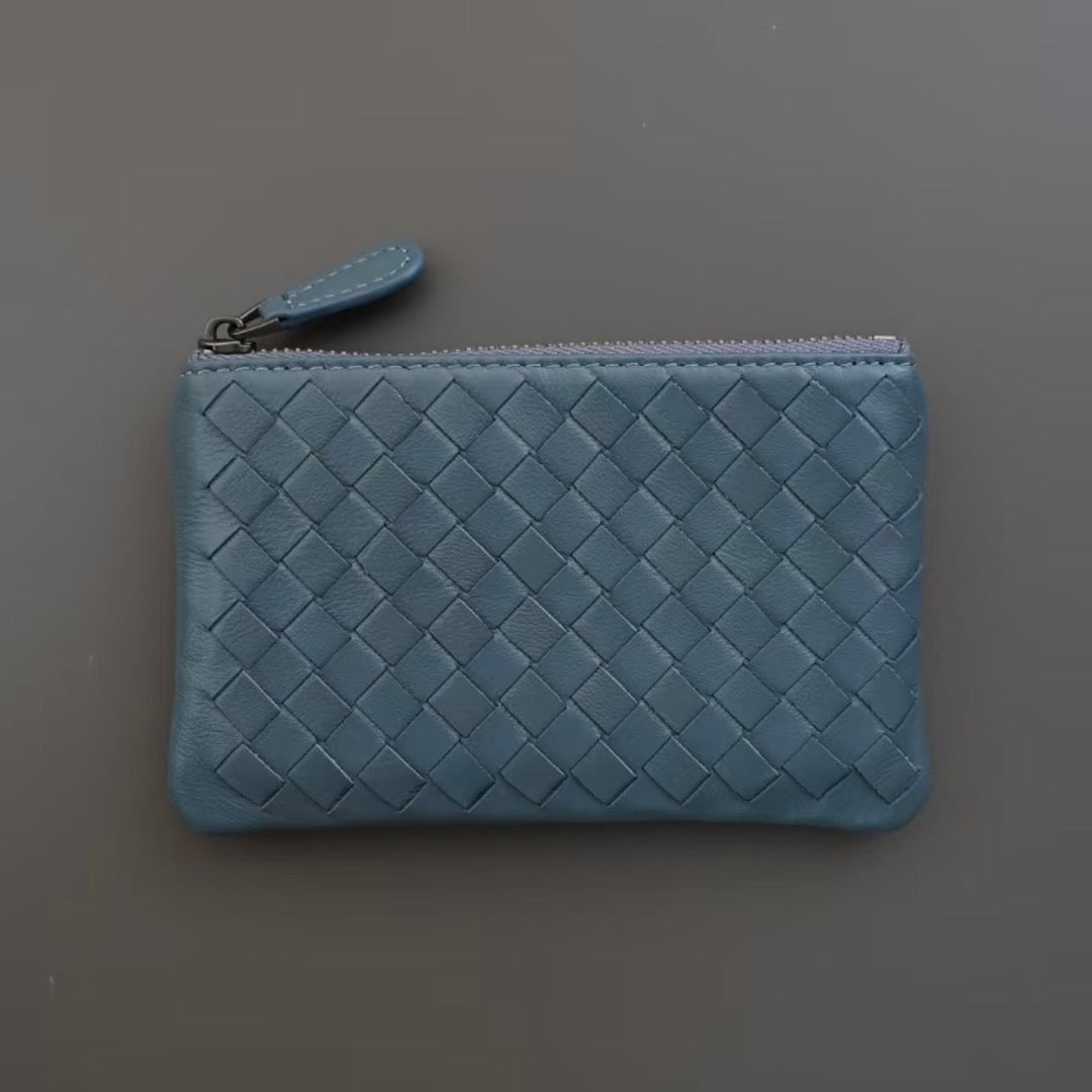 Handwoven Lambskin Key Fob & Card Wallet