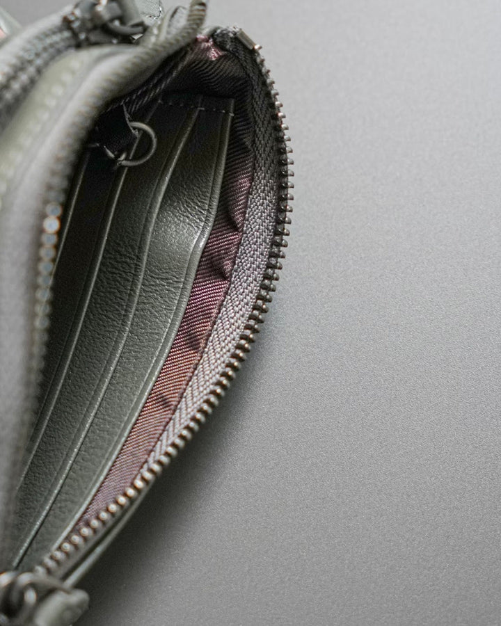 Handwoven Lambskin Double-Zip Key Wallet & Card Case