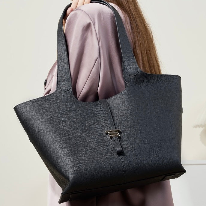 2025 New Women’s Genuine Leather Large Capacity Commuter Tote Bag