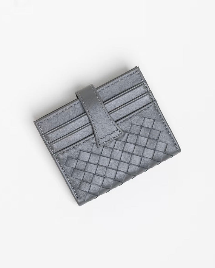 Woven Lamb Leather Multi-Card Wallet – Minimalist & Luxe