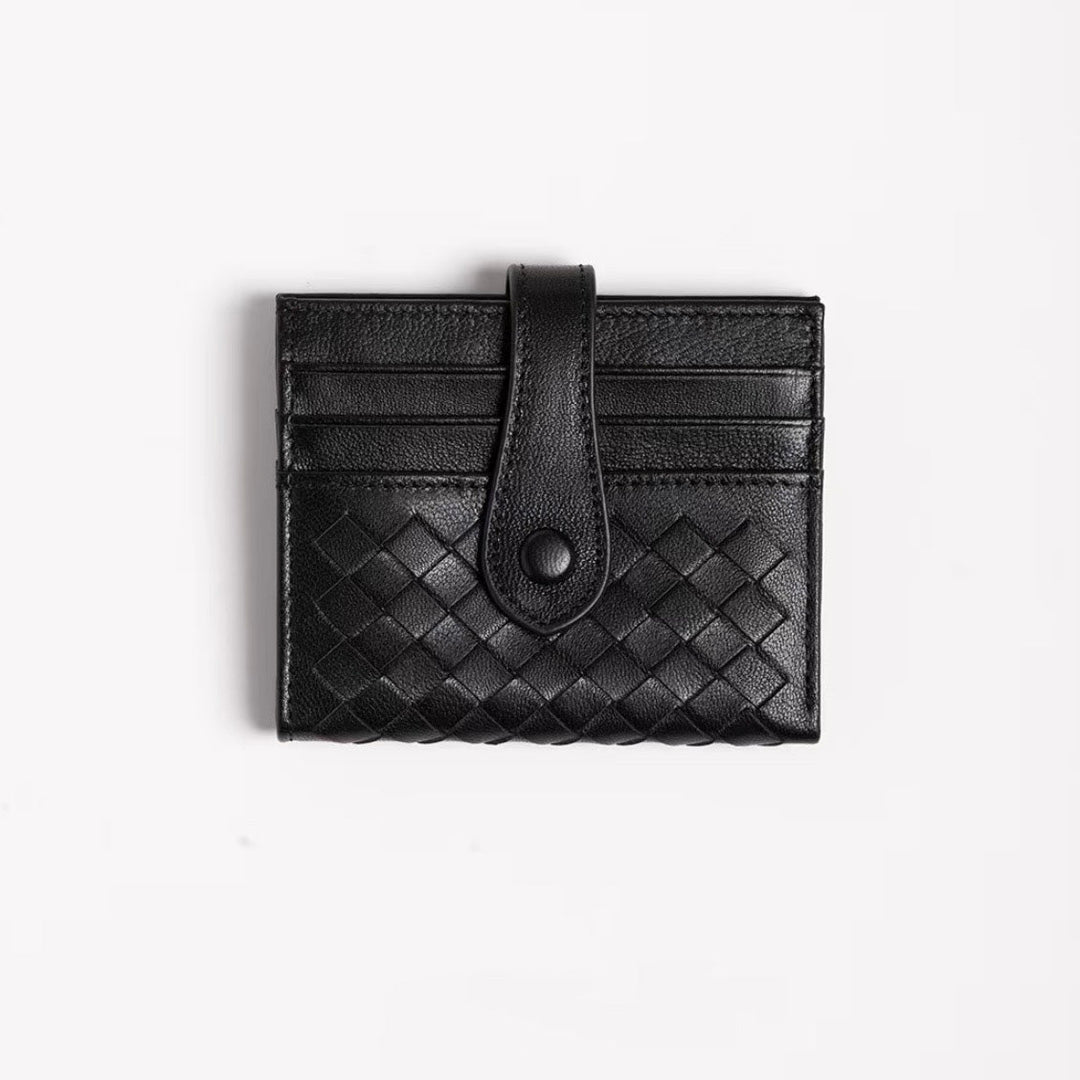 Woven Lamb Leather Multi-Card Wallet – Minimalist & Luxe